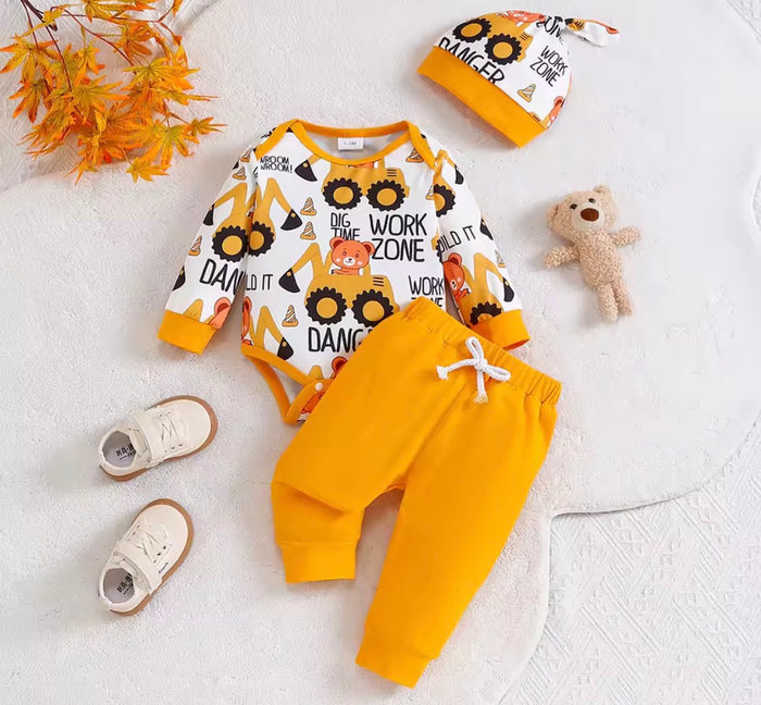 3pcs Truck Bear Print Set