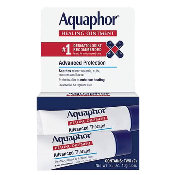 Aquaphor Advanced Therapy Healing Ointment Skin Protectant Dual 0.35 oz - 2 Ct - 24 Pack