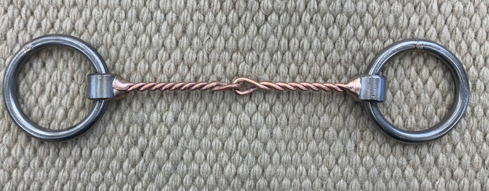 BIT - NH07 - Nolan Hansen Loose Ring Twisted Copper Snaffle - 2 1/2" Rings