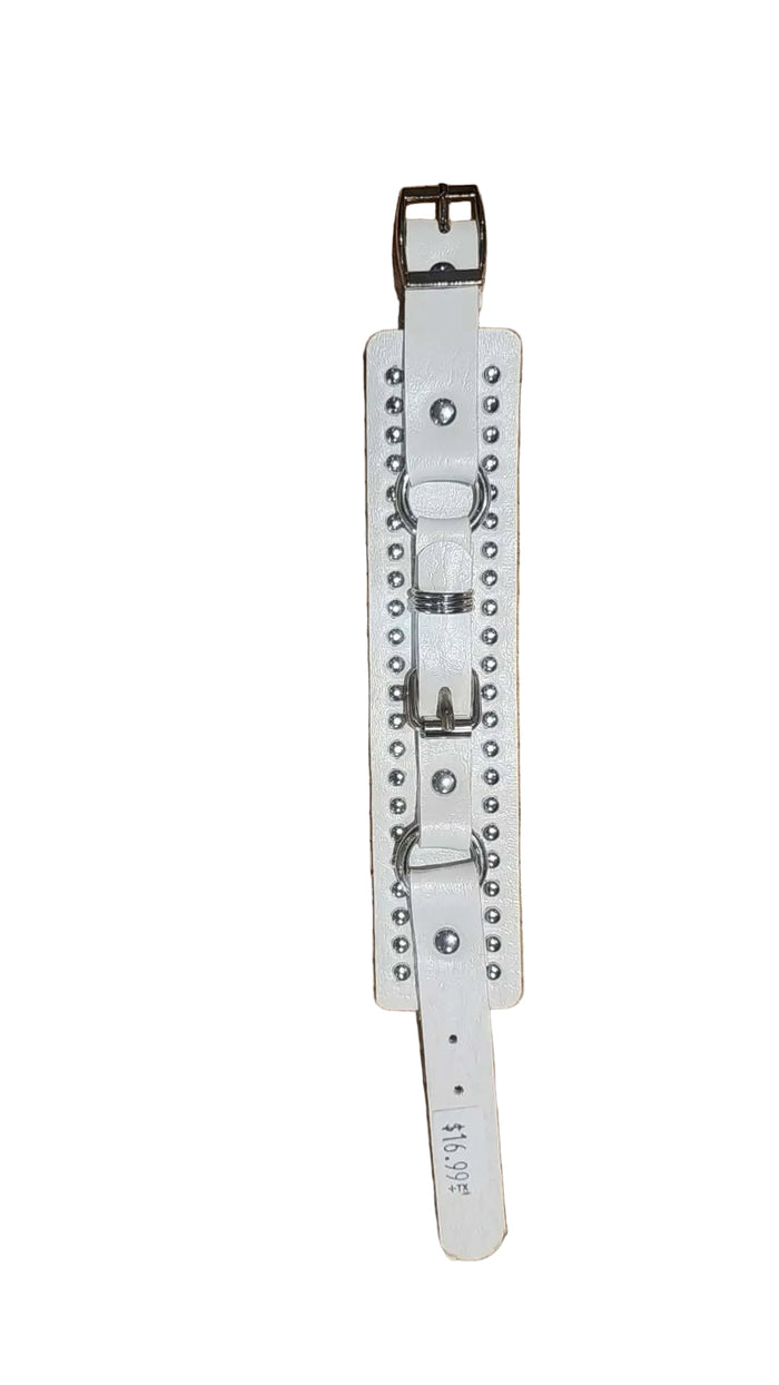Bracelet simili cuire blanc