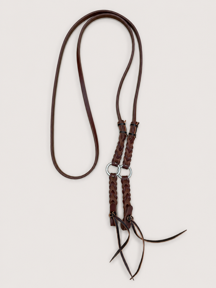Closed Reins - CR52 - 1/2" Burgundy Bleeding Heart Ring Roping Rein
