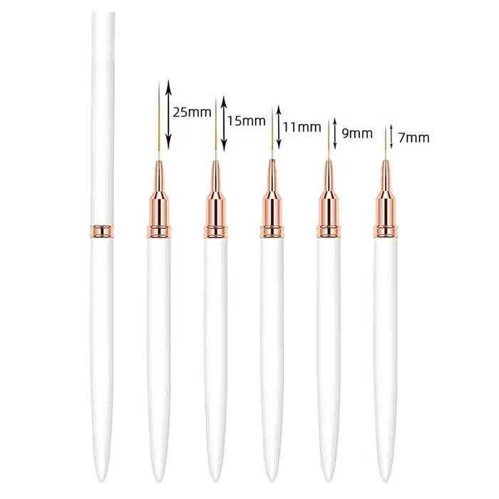 Dream Goddess Nail Art Liner Brushes 5Pcs White