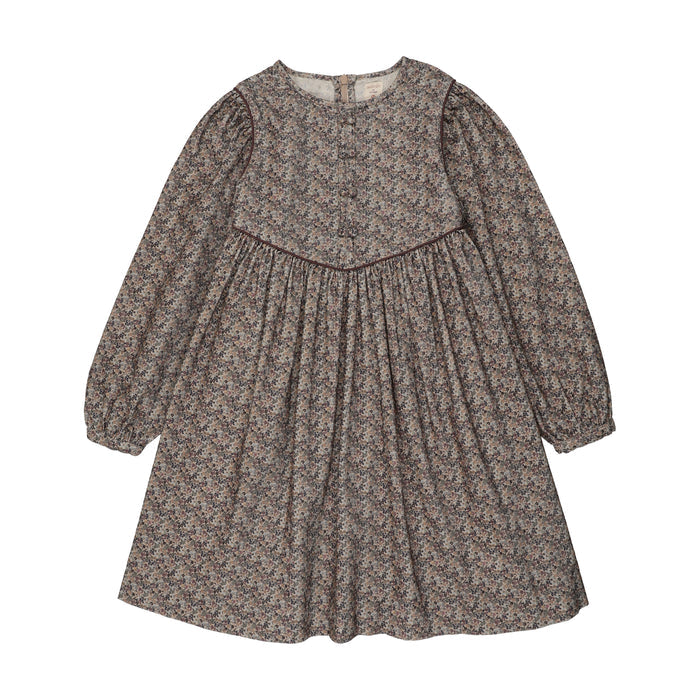 dress home garden printed double button with velvet trim - oxford tan print