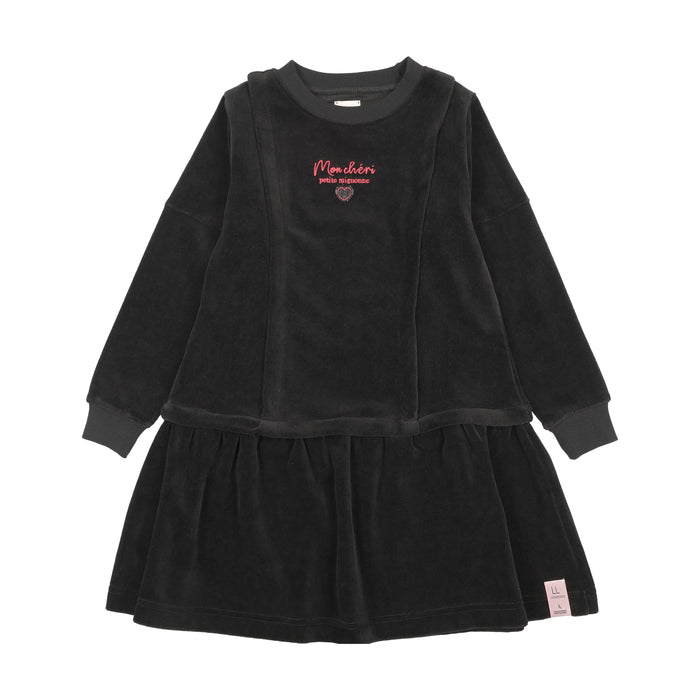 dress velour mon cheri - black