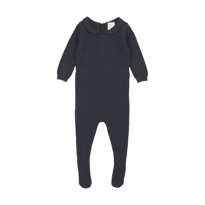 footie knit embroidered logo - navy
