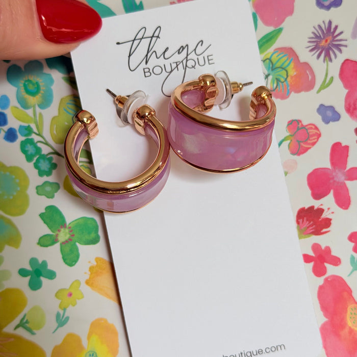 Gold/Lavender Hoop