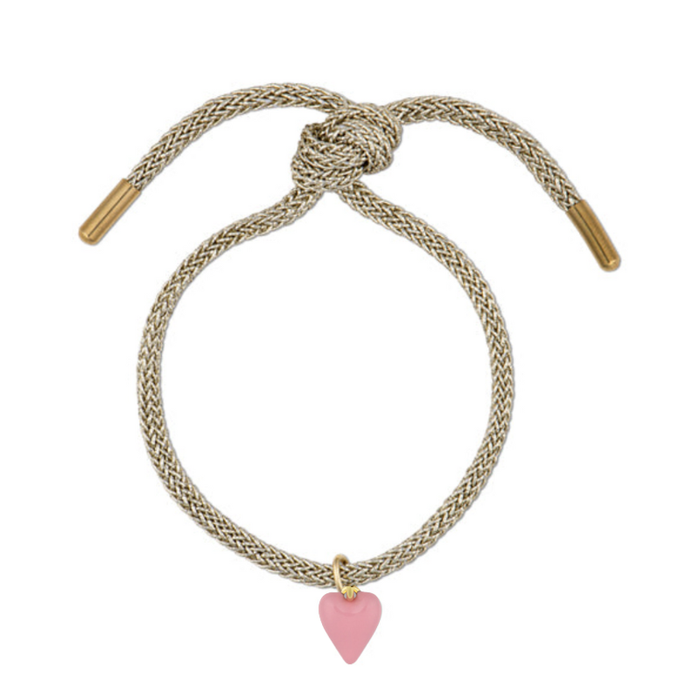 HART - Gold Lurex Bracelet (Pink Heart)
