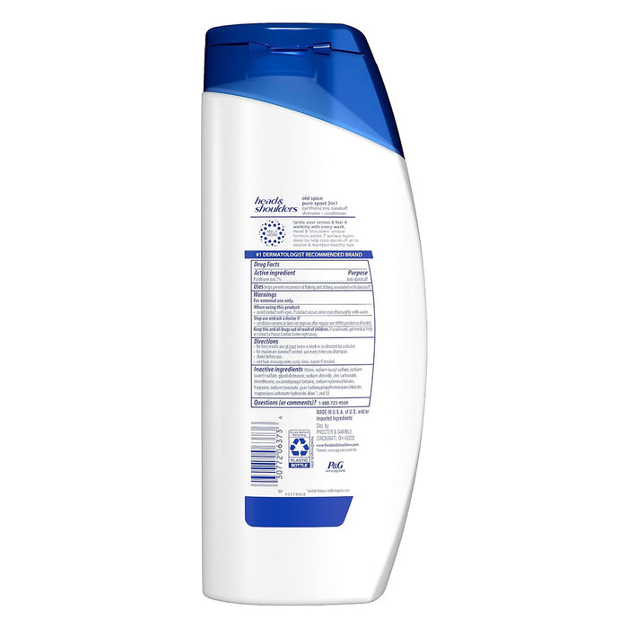 Head & Shoulders Men Old Spice Pure Sport 2-in-1 Dandruff Shampoo and Conditioner - 20.7 oz - 4 Pack