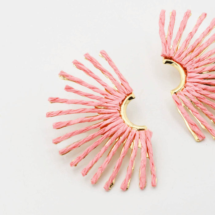 Light Pink Raffia Fan