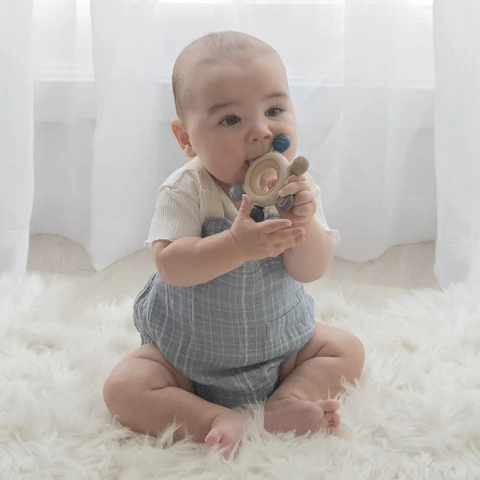 Living Textiles Multi-Surface Teething Wheel - Steel Blue