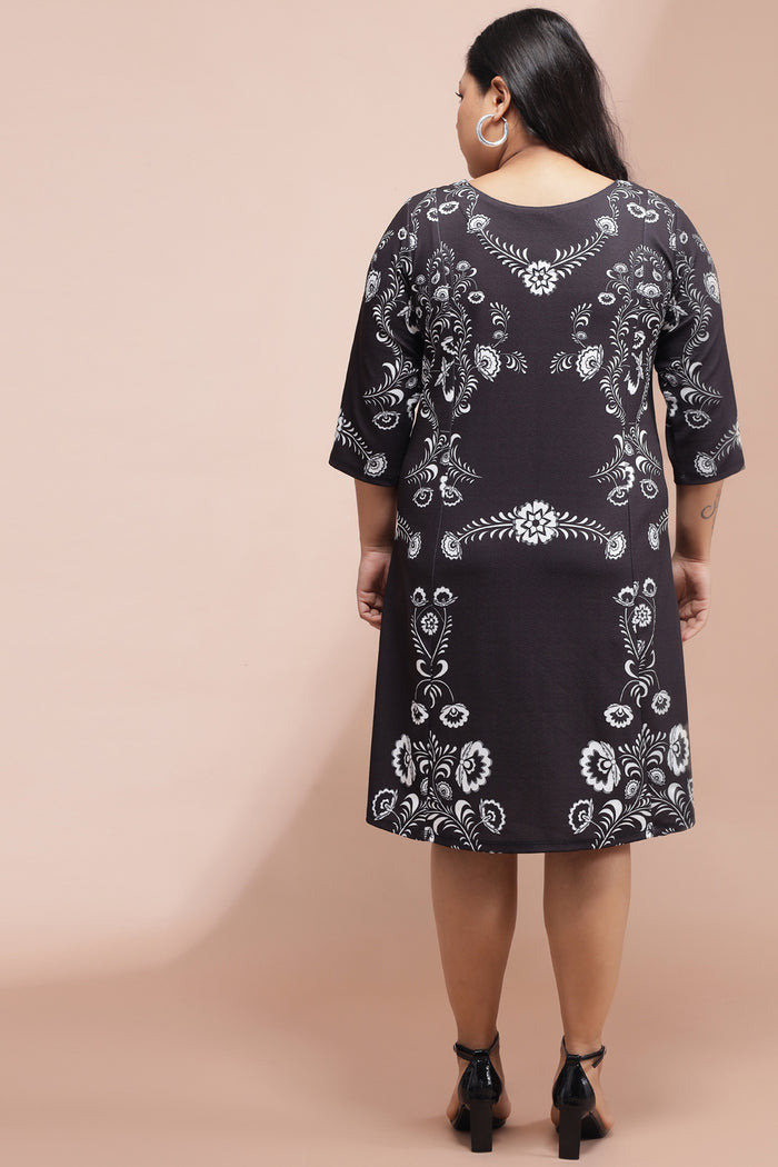 Monochrome Baroque Party Dress