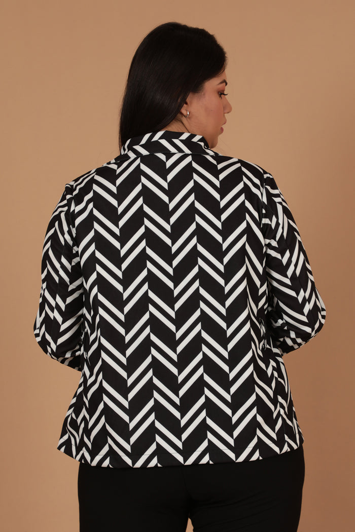 Monochrome Chevron Blazer
