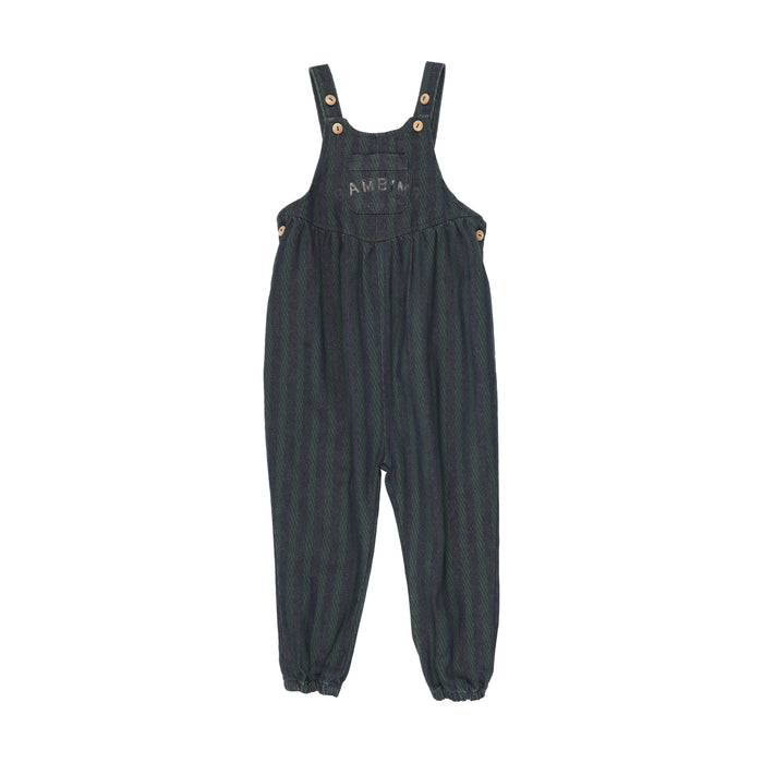 one piece denim day long overalls - denim/green