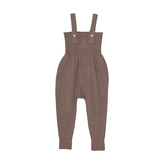 one piece knit overalls - misty oat heather