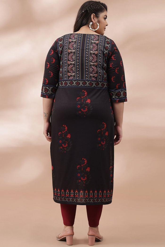 Ornate Black Printed Kurta