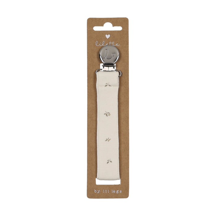 pacifier clip bitsy floral - cream/oat