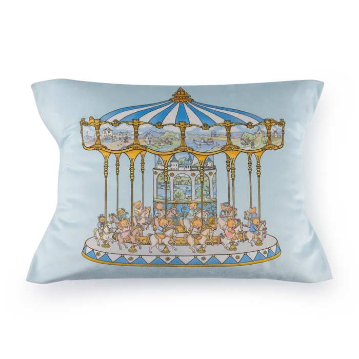 pillow teddy merry go cushion - blueberry biscuit