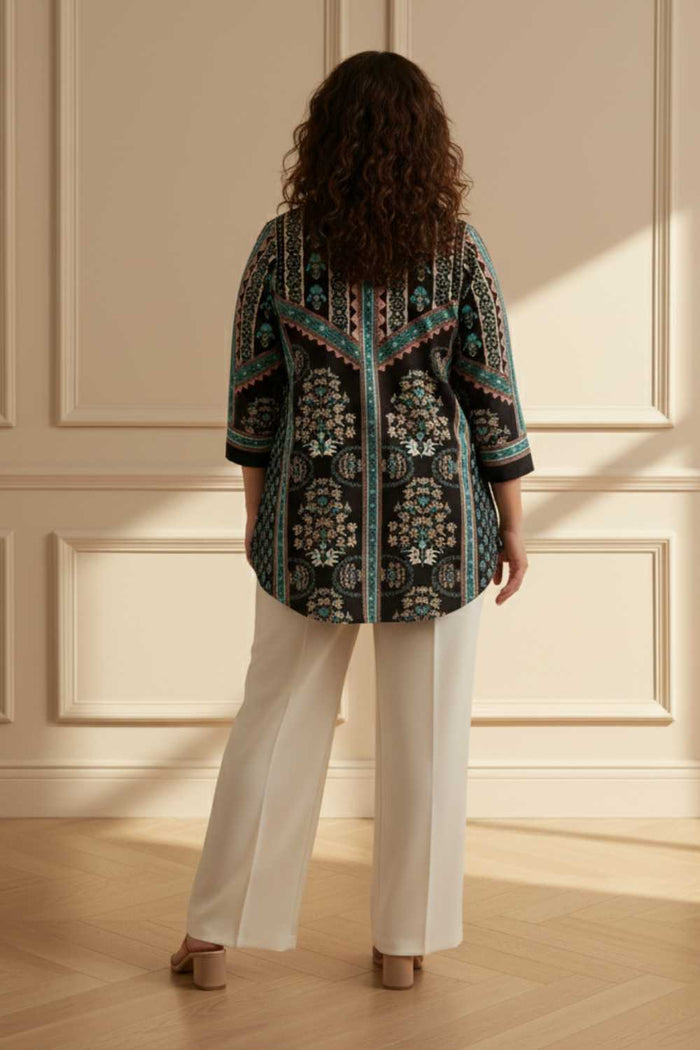 Plus Size Black Blue SnugWeave Winter Top