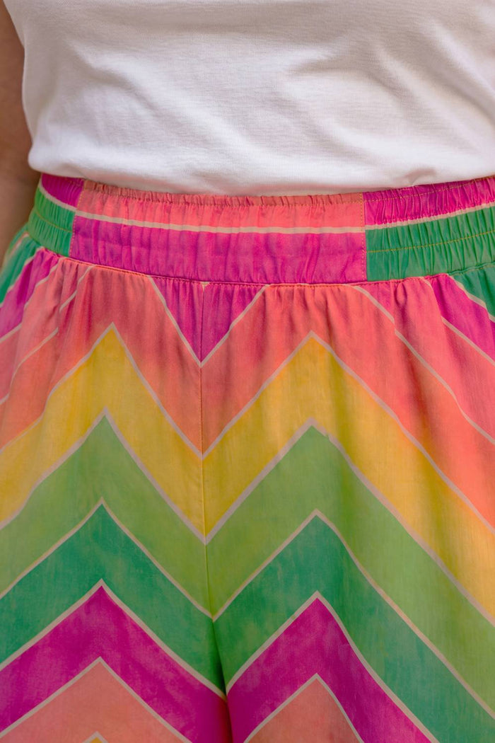 Plus Size Multicolor Chevron Coord Set