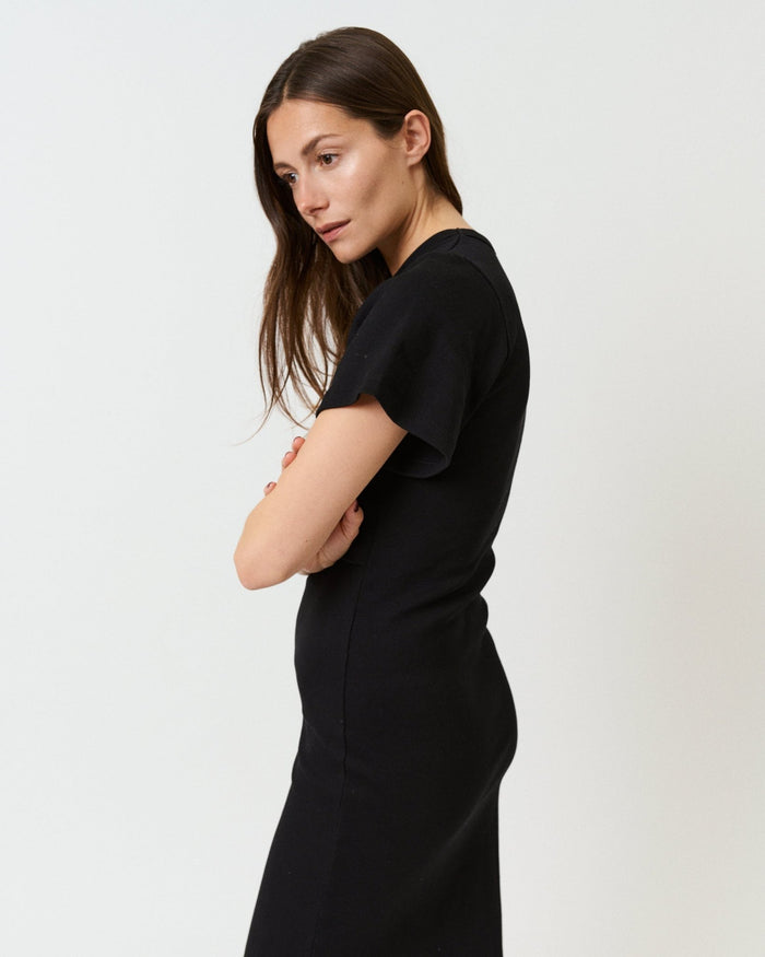 Ribbed Shortsleeve Nursing Dress - Ilouity