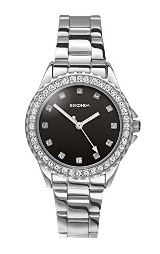 Silver Bracelet/Black Dial