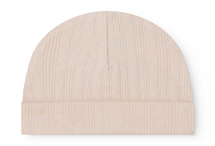 set footie pointelle wrap with beanie and blanket - misty pink