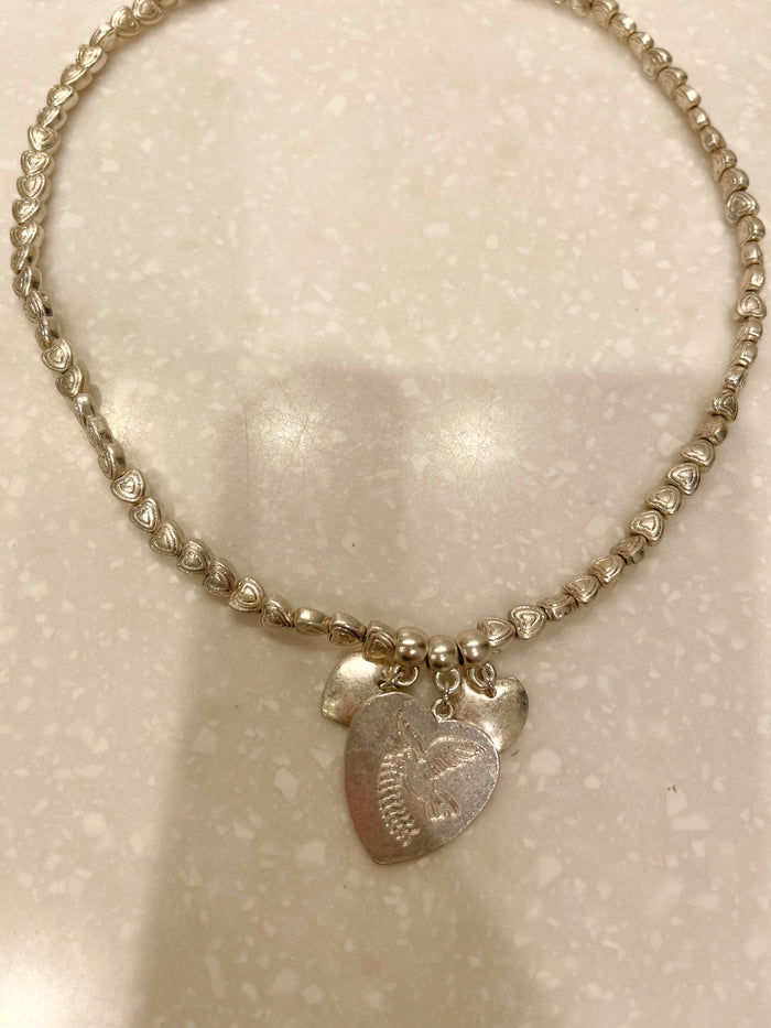 Silver Heart Detailed Necklace