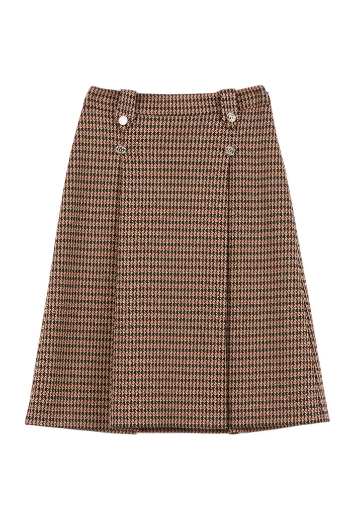 skirt houndstooth double breasted style - pied de poule