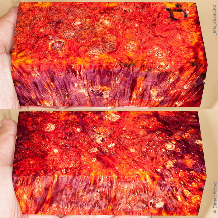 Stabilized wood box elder burl block