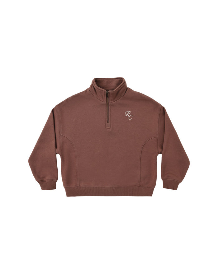 top l/s quarter zip sweatshirt - mulberry