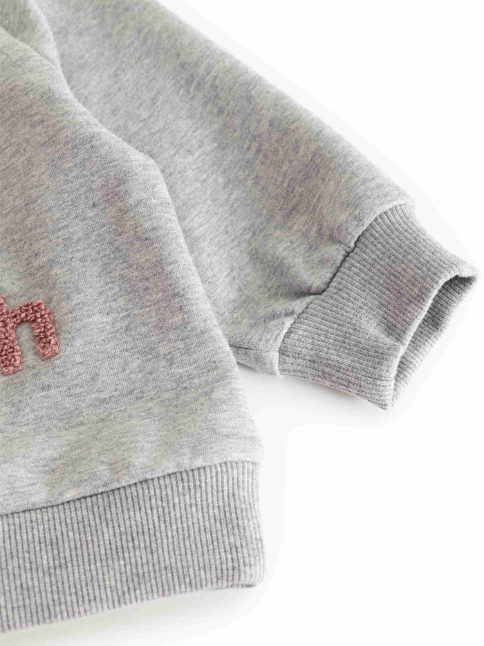 top l/s sherpa logo sweatshirt - cloud grey logo