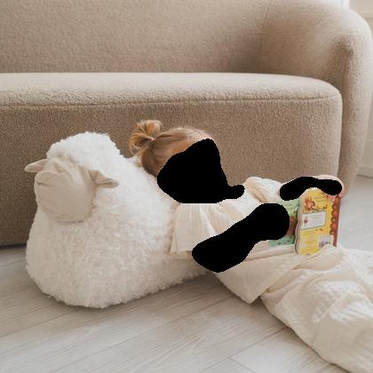 toy baa baa sheep pouf ride on toy - cream