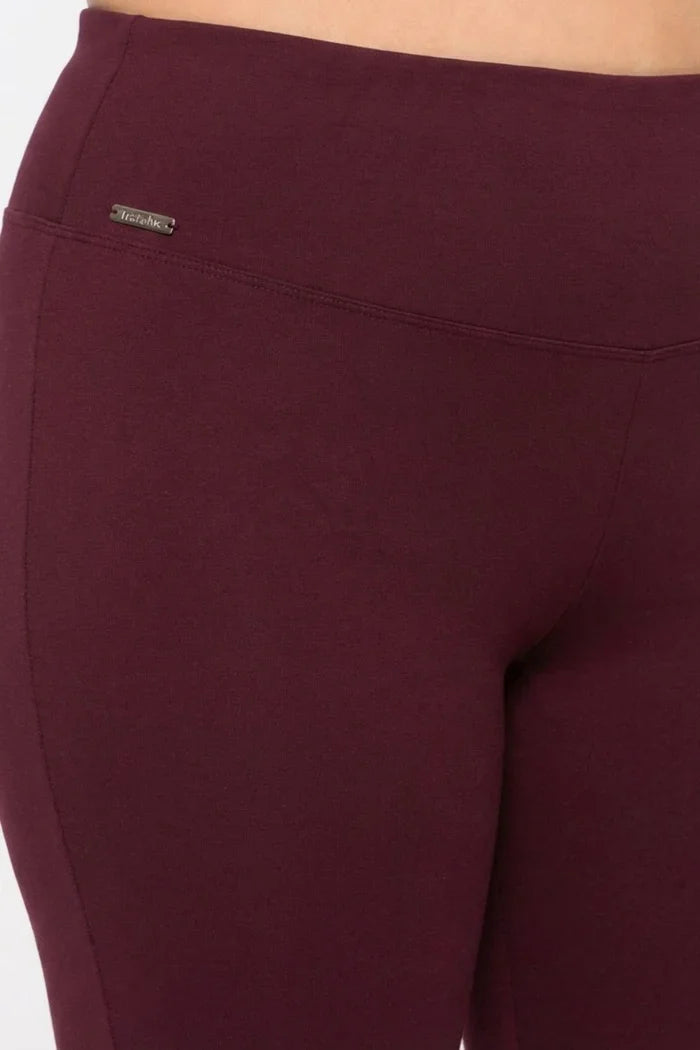 Wine Tummy Shaping Wide Straight Pants