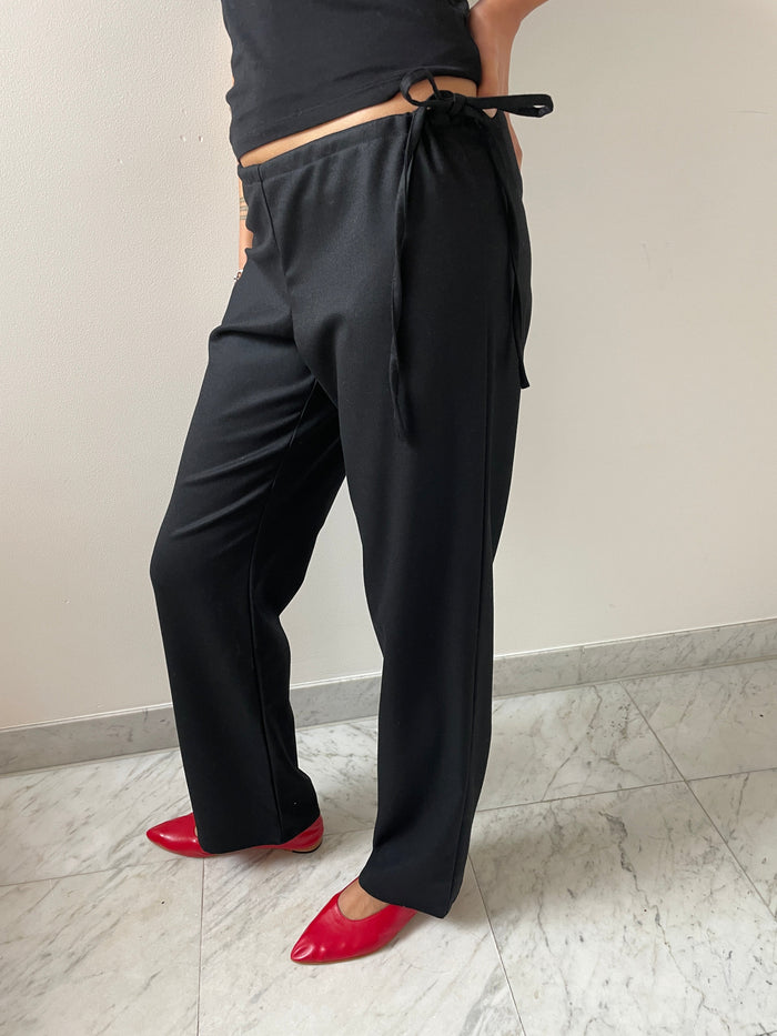 Wool Tie Pants, Black Brooke Callahan