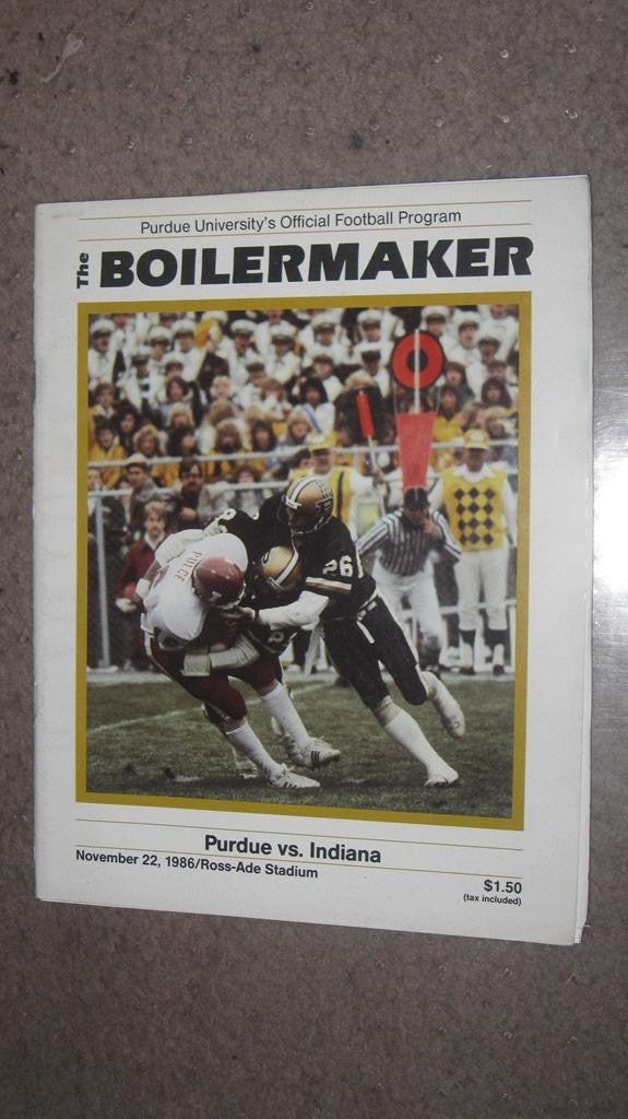1986 PURDUE VS INDIANA FOOTBALL PROGRAM - Vintage Indy Sports