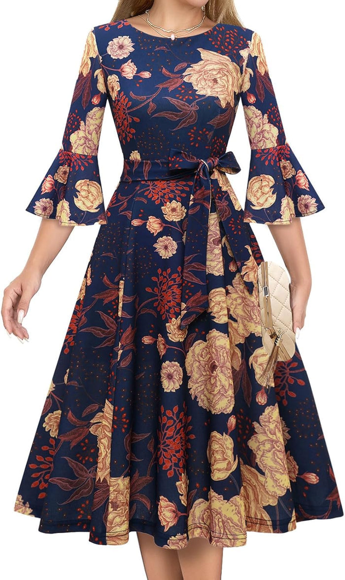S / Navy Yellow Flower