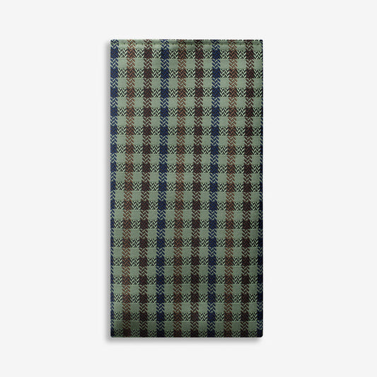 70's Green Brown Loveseat Pocket Square