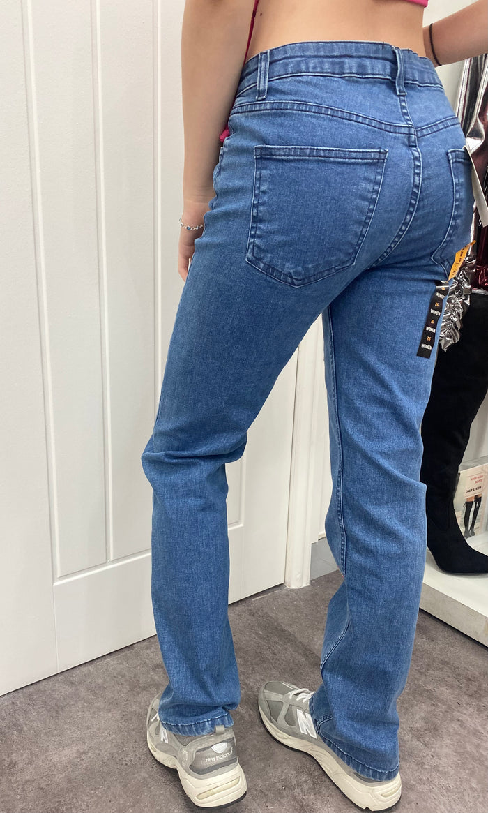 Blue Fever Floral Embroidered Denim