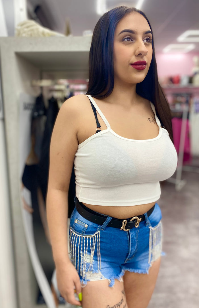 DENIM DAZZLE LIGHT BLUE FESTIVAL SHORTS - Style Heist