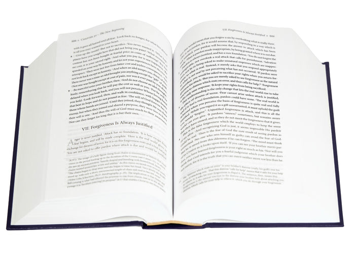 Open book with text on a white background