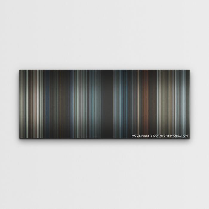 A Quiet Place: Day One color palette canvas print: thousands of thin vertical stripes of color