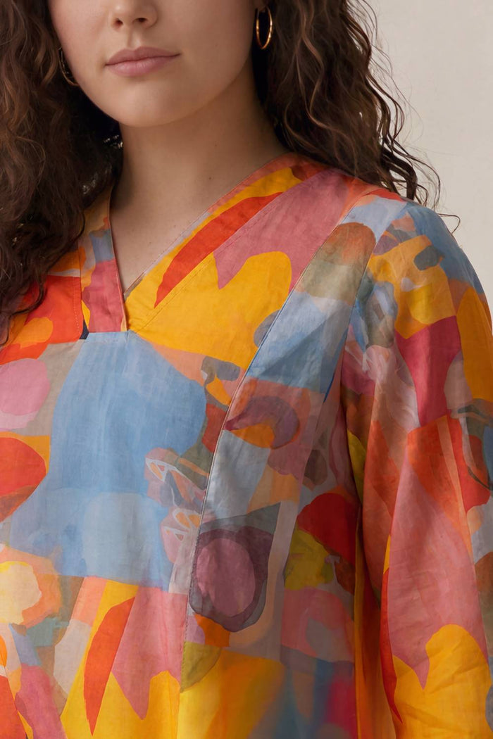 Abstract Elegance Plus Size Midi Dress