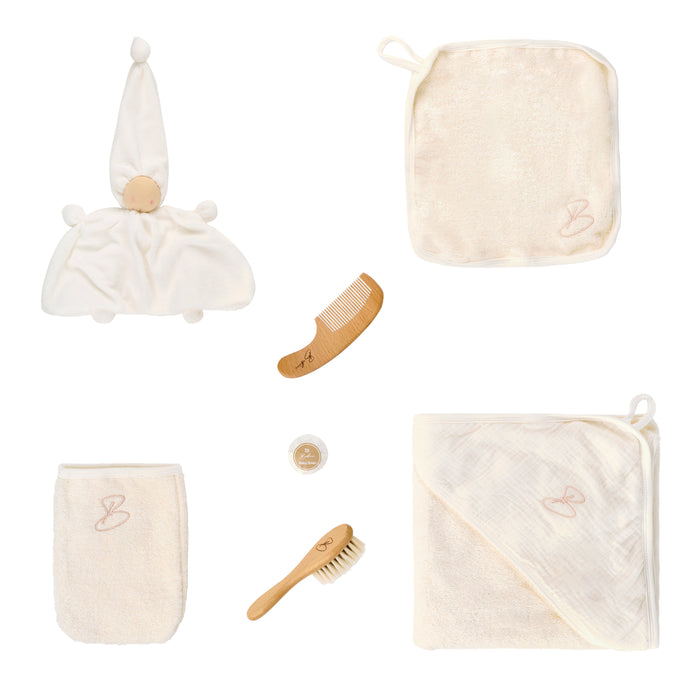 accessories bath gift set 7 piece - white/pink