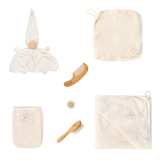 accessories bath gift set 7 piece - white/pink