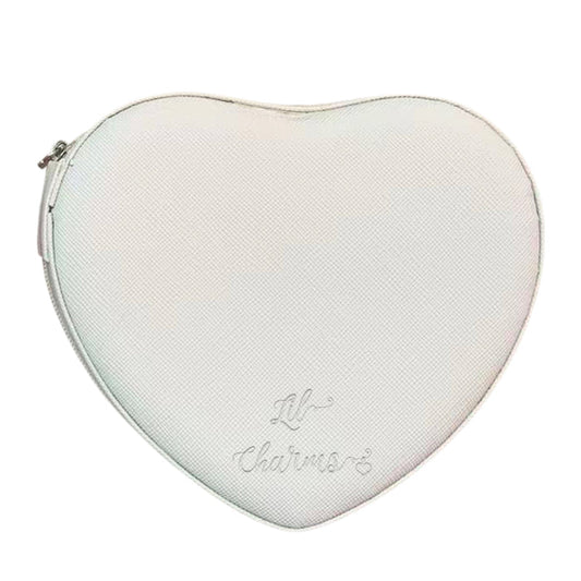 accessories lil charms heart jewelry box - white