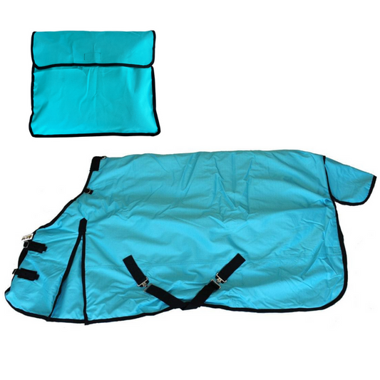 AJ Tack 1200D Waterproof Turnout Horse Blanket with Storage Bag, Turquoise