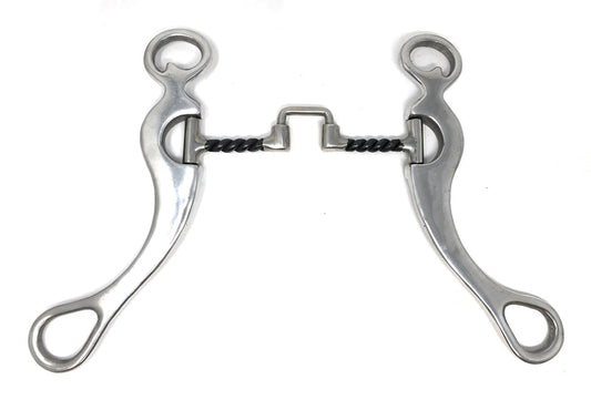 AJ Tack Aluminum Cheek Horse Bit Sweet Iron Twist Wire Square Correction Low Port