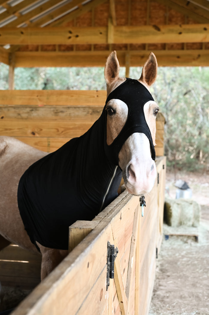 AJ Tack Full Zip Lycra Hood, Black