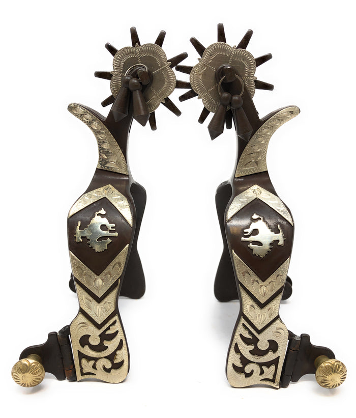 AJ Tack Bucking Bronc Engraved Spurs - Mens