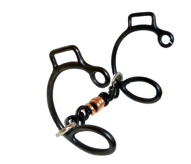 AJ Tack Sweet Iron Six Three Piece Copper Dogbone Chain Gag Bit